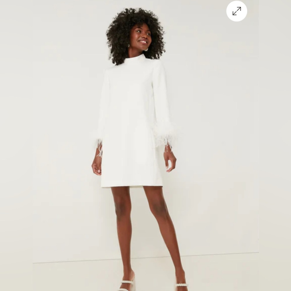Tuckernuck White Feather Trim Dress. Perfect bridal look! NWT. Size XL.